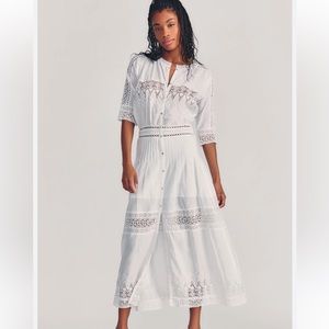NWT Loveshackfancy Beth Dress M White